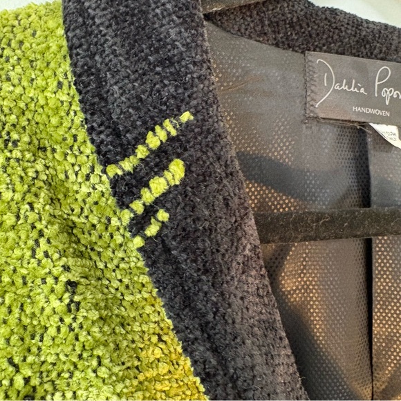 Dahlia Popovits Green Professional Artsy Tailored Blazer Jacket Women Size XL - Picture 4 of 16